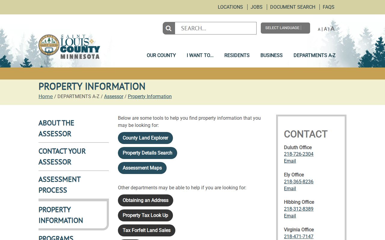 St. Louis County street directory official Assessor property information