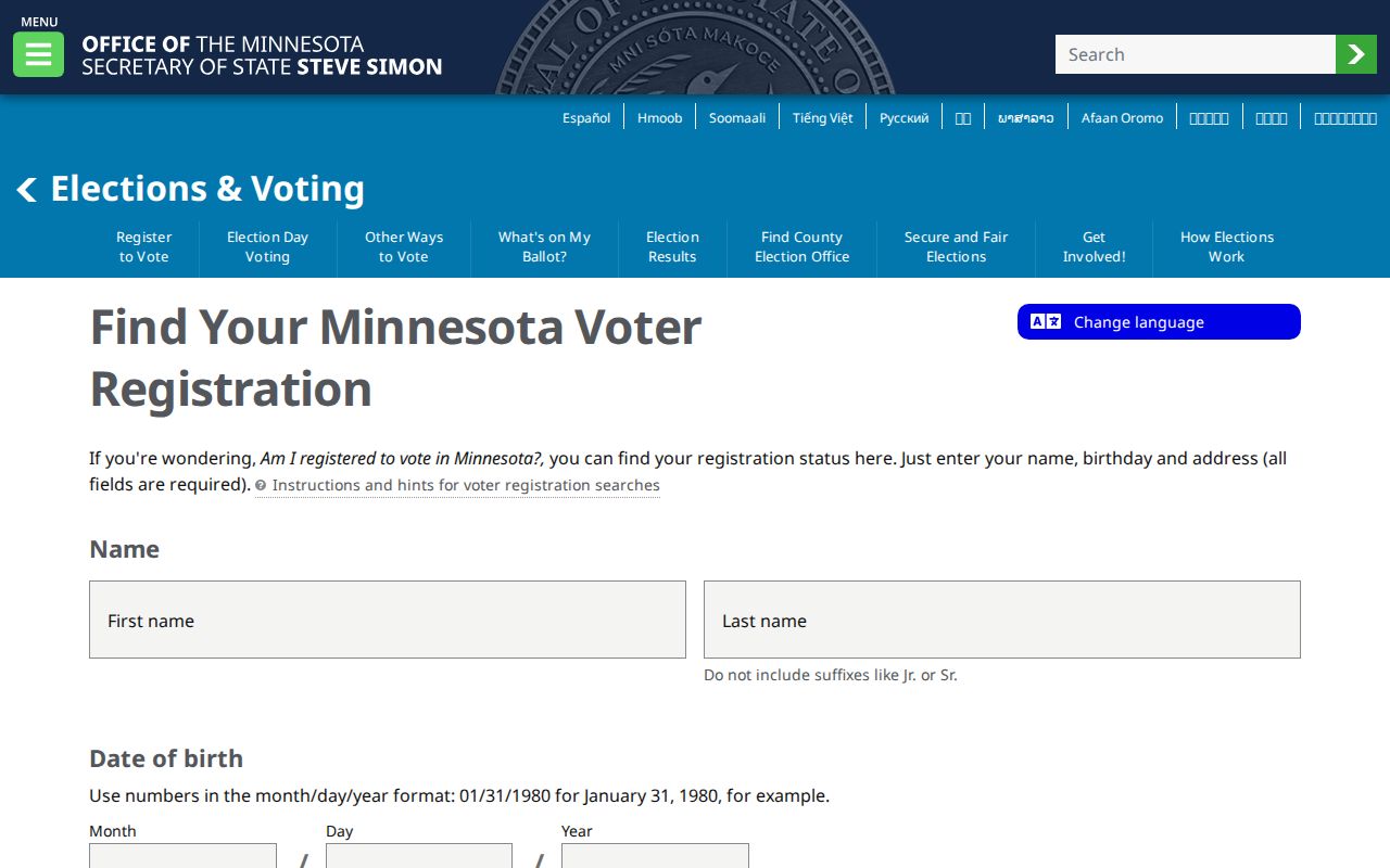 St. Louis County residents directory Minnesota Voter Status entry point