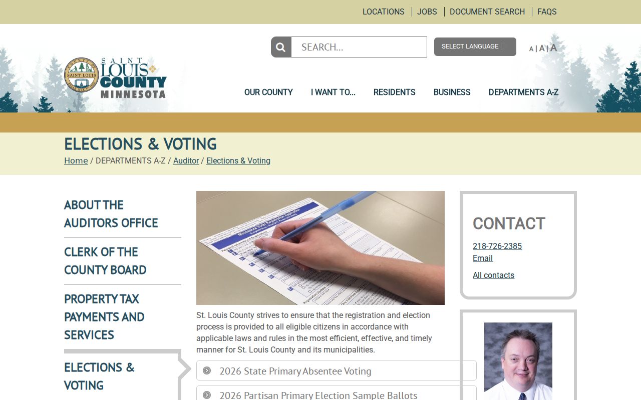 St. Louis County residents directory elections and voting information