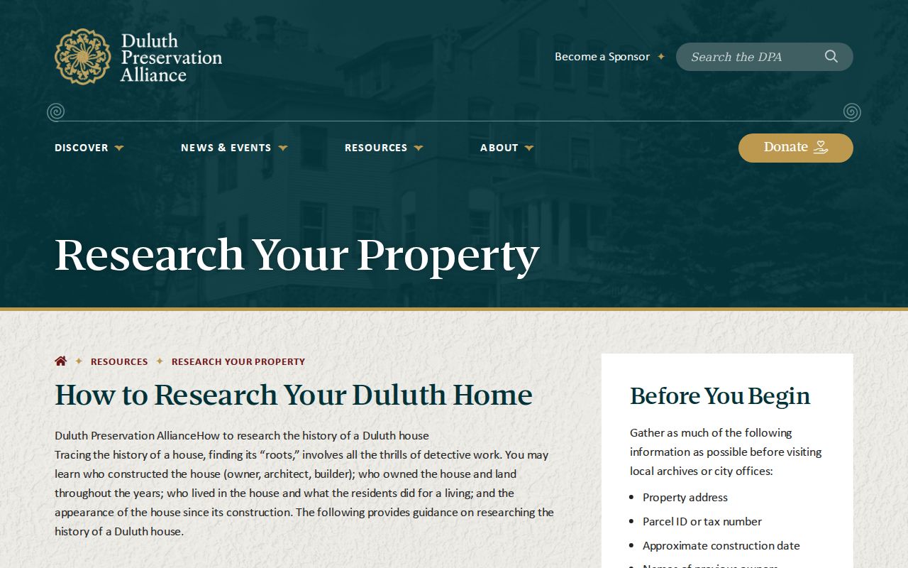 St. Louis County previous residents property research sequence