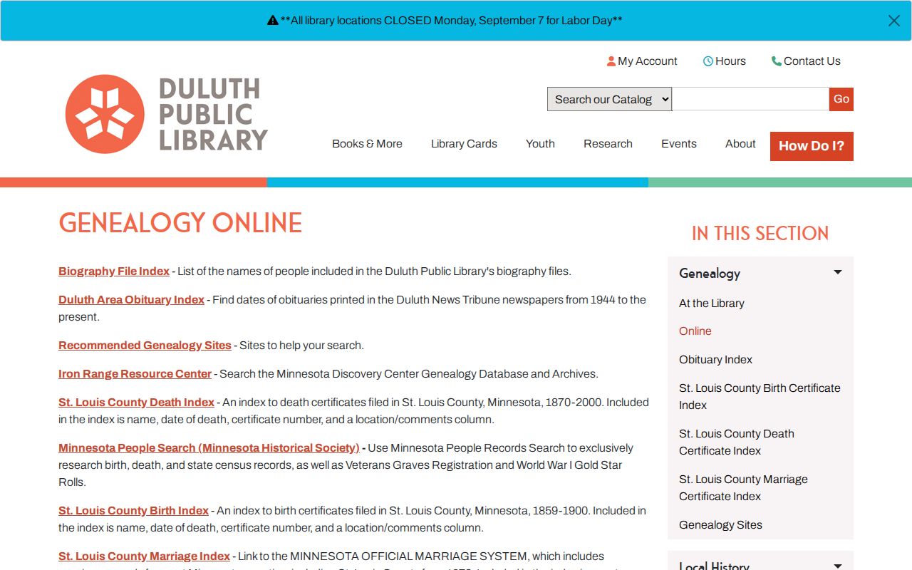 St. Louis County city directory genealogy indexes at Duluth Public Library