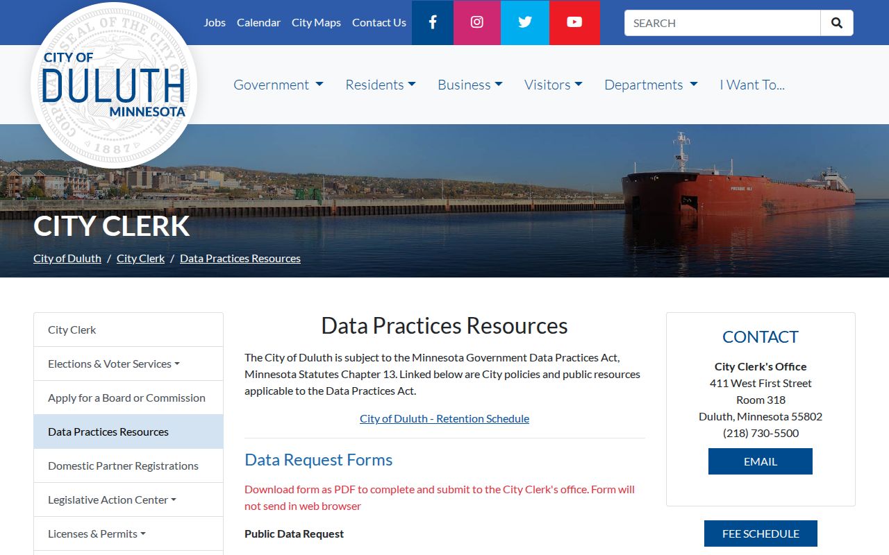 St. Louis County residents directory Duluth data practices resources