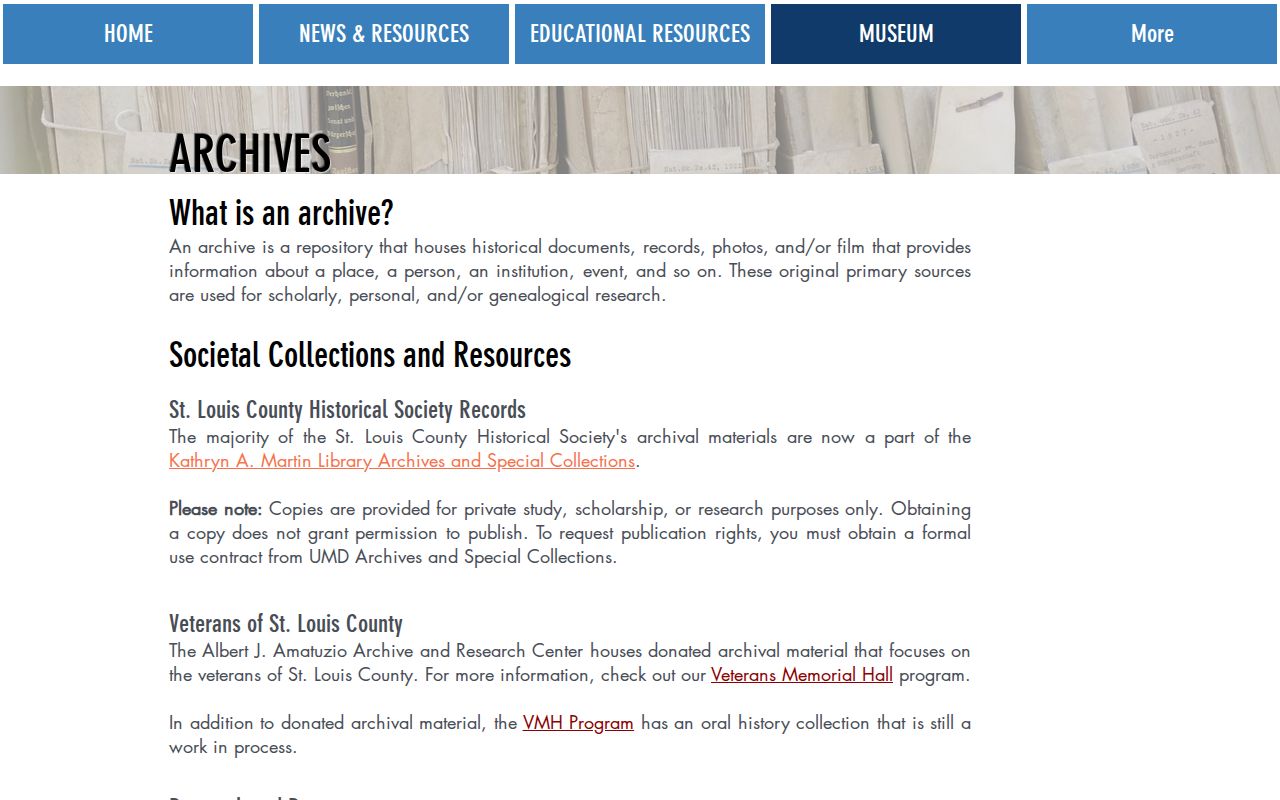 St. Louis County city directory archive route through Historical Society collections