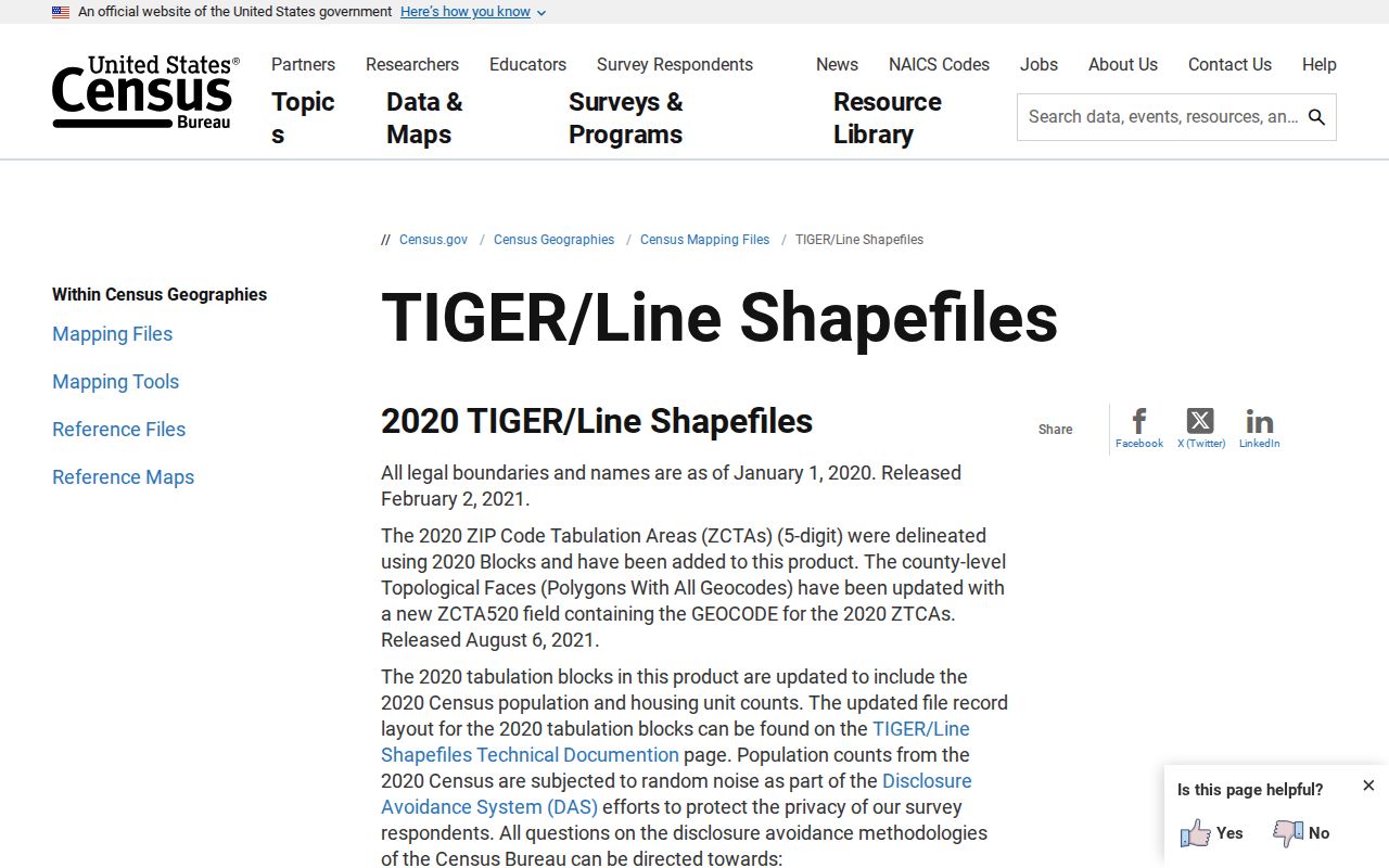 St. Louis County ZIP code directory Census TIGER Line geography