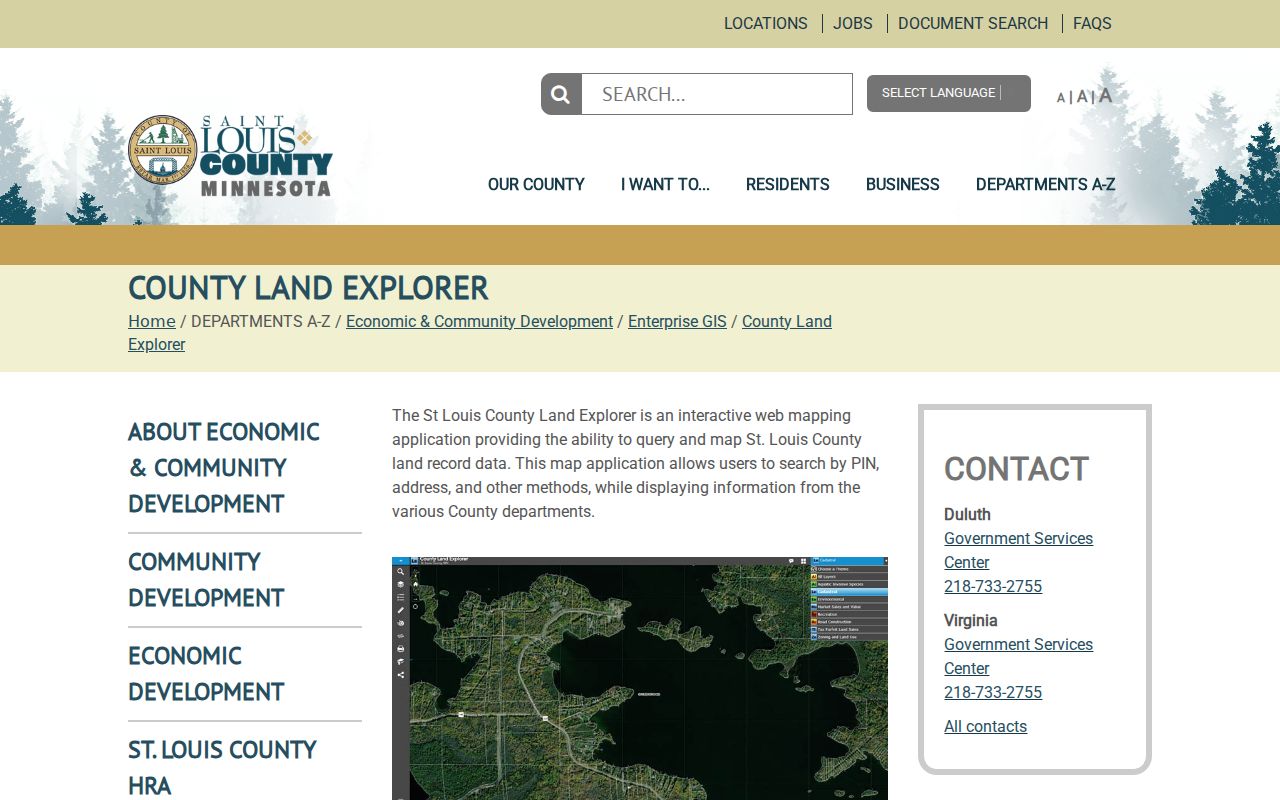 St. Louis County neighbors Land Explorer parcel mapping tools