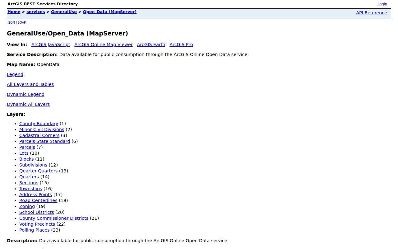 St. Louis County neighbors county Open Data MapServer